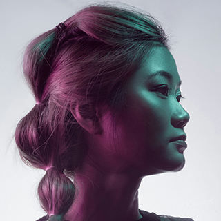 woman on side view